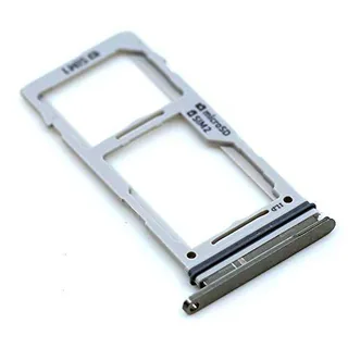 Soporte de Tarjeta SIM para Samsung Original para Samsung Galaxy S10 (G973F) Blanco Bandeja de Tarjeta de Memoria Trineo con paño de Limpieza de Pantalla mungoo