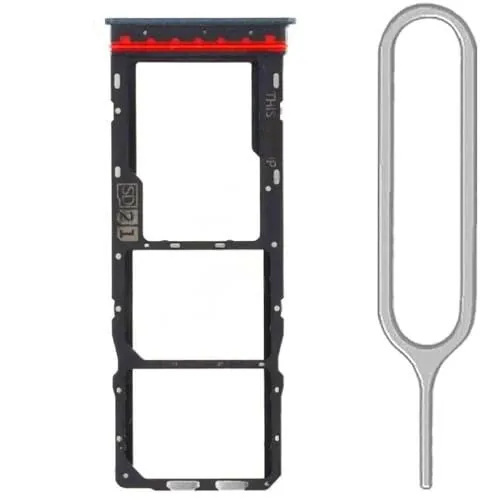 iReplaceParts - Bandeja SIM de repuesto con ranura de doble ranura de goma con bandeja SIM para Motorola Moto E13 (negro)