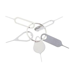 Herramienta de extracción de la bandeja de la tarjeta Sim del expulsor del Pin de la expulsión de la SIM del acero inoxidable con el llavero para la herramienta de apertura del teléfono móvil, tipo 5