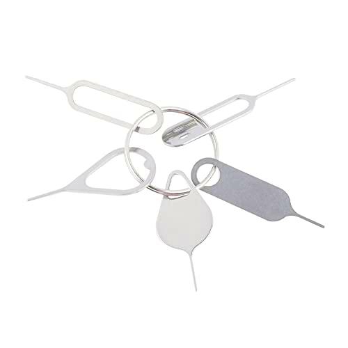 Herramienta de extracción de la bandeja de la tarjeta Sim del expulsor del Pin de la expulsión de la SIM del acero inoxidable con el llavero para la herramienta de apertura del teléfono móvil, tipo 5