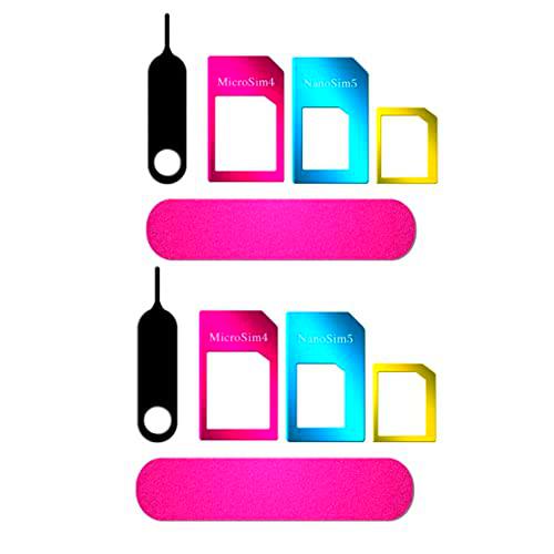 JZK 2 Sets adaptadores SIM 5 en 1, Soporte para Tarjeta Micro SIM