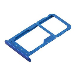 para (Huawei Honor 9 Lite) LLD-AL00; LLD-AL10; LLD-TL10; LLD-L31 ALLOGGIO Soporte Adaptador Slip Porta SIM Tray Carrel Porta Tarjeta Bandera + VÁLVULA Memory Micro SD (Azul)