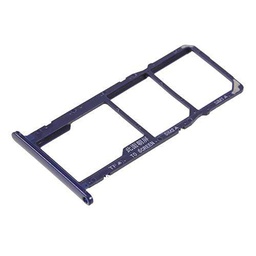 Compatible con Huawei Y5 (2018) / HONOR 7S pantalla 5.45 Try Tray Bandeja para tarjeta OEM Dual SIM Card Sim1 Sim2 + Ranura deslizante para lector de memoria Micro SD (BLU)