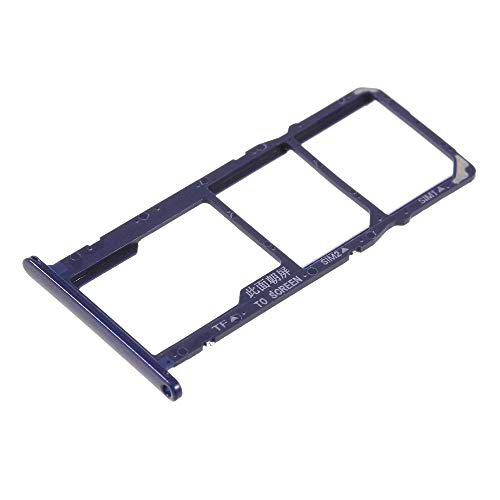 Compatible con Huawei Y5 (2018) / HONOR 7S pantalla 5.45 Try Tray Bandeja para tarjeta OEM Dual SIM Card Sim1 Sim2 + Ranura deslizante para lector de memoria Micro SD (BLU)