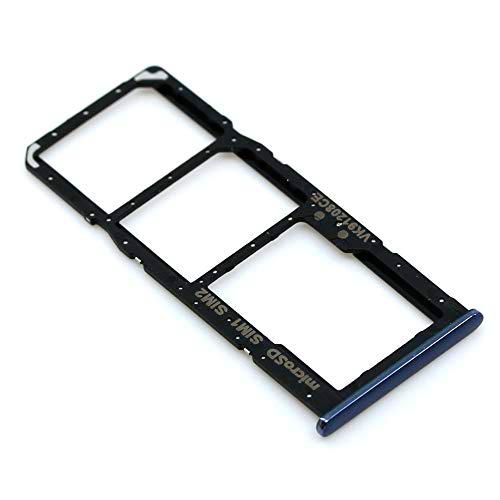 Soporte de Tarjeta SIM para Samsung Original para Samsung Galaxy A51 (A515F) Negro Bandeja de Tarjeta de Memoria Trineo con paño de Limpieza de Pantalla mungoo
