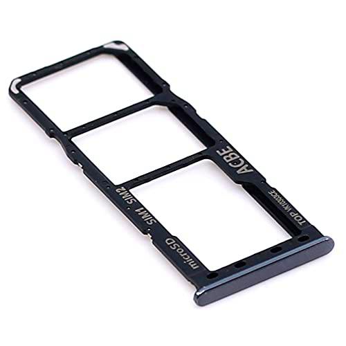 Soporte de Tarjeta SIM para Samsung Original para Samsung Galaxy A32 4G (A325F) Negro Bandeja de Tarjeta de Memoria Trineo con paño de Limpieza de Pantalla mungoo