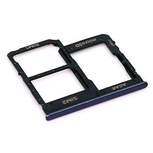 Soporte de Tarjeta SIM para Samsung Original para Samsung Galaxy A31 (A315F) Negro Bandeja de Tarjeta de Memoria Trineo con paño de Limpieza de Pantalla mungoo