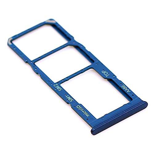Soporte de Tarjeta SIM para Samsung Original para Samsung Galaxy A12 (A125F) Azul Bandeja de Tarjeta de Memoria Trineo con paño de Limpieza de Pantalla mungoo