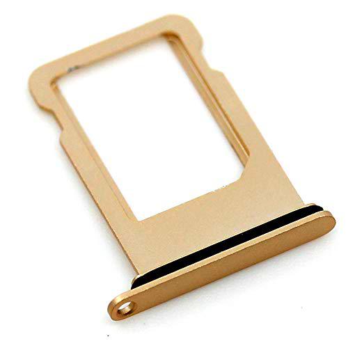 Soporte de tarjeta SIM compatible con Apple iPhone 7 Bandeja de soporte de oro con mungoo pantalla paño de limpieza