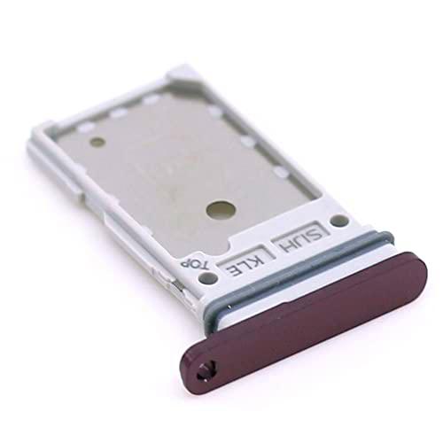 Soporte de tarjeta SIM para Samsung Original para Samsung Galaxy S22 Ultra (S908B) Rojo vino Borgoña Bandeja de soporte con mungoo paño de limpieza de la pantalla