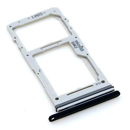Soporte de Tarjeta SIM para Samsung Original para Samsung Galaxy Note 10 Lite (N770F) Negro Bandeja de Tarjeta de Memoria Trineo con paño de Limpieza de Pantalla mungoo