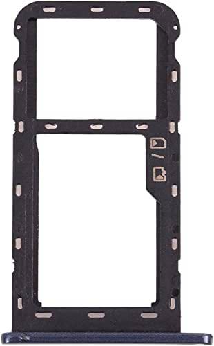 Compatible con ZTE Blade A51 Carro Bandeja Alojamiento Soporte Adaptador Ranura Porta Tarjetas Carro para Tarjeta SIM + Compartimento Memoria Micro SD (Negro)