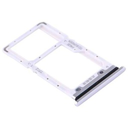 Compatible con Xiaomi Mi 9 Lite M1904F3BG / MI CC9 (6,39&quot;) Soporte adaptador SLOT porta tarjeta SIM carro Bandeja para Nano SIM + compartimento Memoria Micro SD o tarjeta SIM2 (Silver)