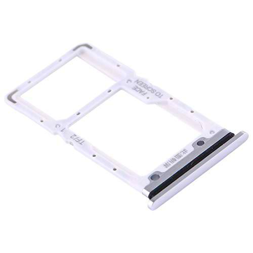 Compatible con Xiaomi Mi 9 Lite M1904F3BG / MI CC9 (6,39&quot;) Soporte adaptador SLOT porta tarjeta SIM carro Bandeja para Nano SIM + compartimento Memoria Micro SD o tarjeta SIM2 (Silver)