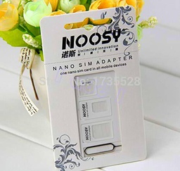 HOUSE CLOUD Adaptadores de Nano SIM a SIM Card Standard Clásica 4 en 1 Nano SIM + Micro SIM + SIM Standard + Extractor SIM