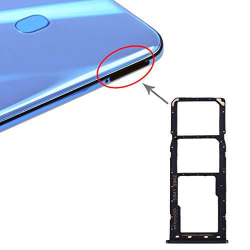 LLLi-ES Accesorios para teléfonos móviles La Bandeja de Tarjeta SD Bandeja de Tarjeta SIM Bandeja de Tarjeta SIM + + Micro for Galaxy A20 A30 A50 (Negro) Sustitución de Hardware del teléfono móvil