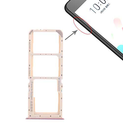 Liluyao Partes móviles Bandeja Bandeja Tarjeta Micro SD 2 x Tarjeta SIM for OPPO A5 / A3s (Color : Púrpura)