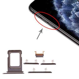 NO BRAND Qiu Clave Qiupeng Tarjeta SIM Bandeja Lateral for iPhone + 11 Pro (Negro) (Color : Black)