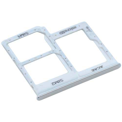 Soporte de Tarjeta SIM para Samsung Original para Samsung Galaxy A31 (A315F) Plateado Bandeja de Tarjeta de Memoria Trineo con paño de Limpieza de Pantalla mungoo