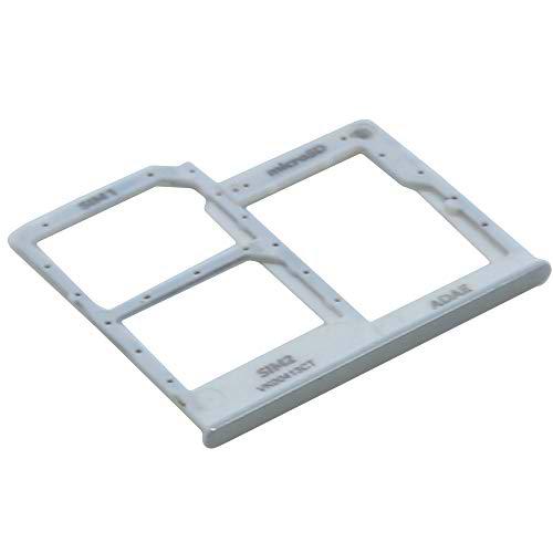 Soporte de Tarjeta SIM para Samsung Original para Samsung Galaxy A41 (A415F) Plateado Bandeja de Tarjeta de Memoria Trineo con paño de Limpieza de Pantalla mungoo