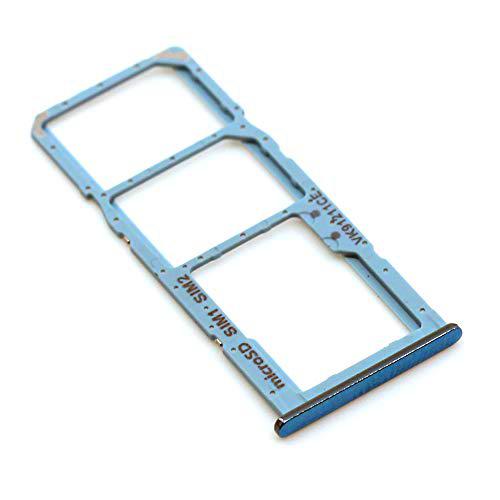 Soporte de Tarjeta SIM para Samsung Original para Samsung Galaxy A51 (A515F) Azul Bandeja de Tarjeta de Memoria Trineo con paño de Limpieza de Pantalla mungoo