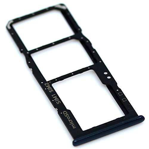 Soporte de Tarjeta SIM para Samsung Original para Samsung Galaxy A30s (A307F) Negro Bandeja de Tarjeta de Memoria Trineo con paño de Limpieza de Pantalla mungoo