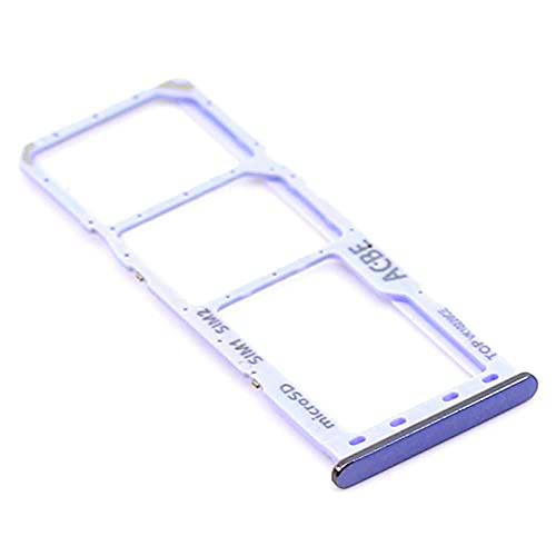 Soporte de Tarjeta SIM para Samsung Original para Samsung Galaxy A32 4G (A325F) Morado Bandeja de Tarjeta de Memoria Trineo con paño de Limpieza de Pantalla mungoo