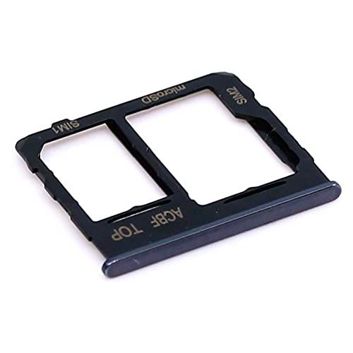 Soporte de Tarjeta SIM para Samsung Original para Samsung Galaxy A32 5G (A326B) Negro Bandeja de Tarjeta de Memoria Trineo con paño de Limpieza de Pantalla mungoo