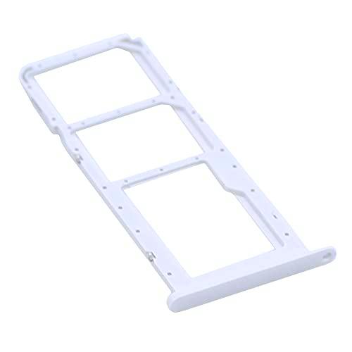 Soporte de Tarjeta SIM para Samsung Original para Samsung Galaxy A02s (A025F) Blanco Bandeja de Tarjeta de Memoria Trineo con paño de Limpieza de Pantalla mungoo