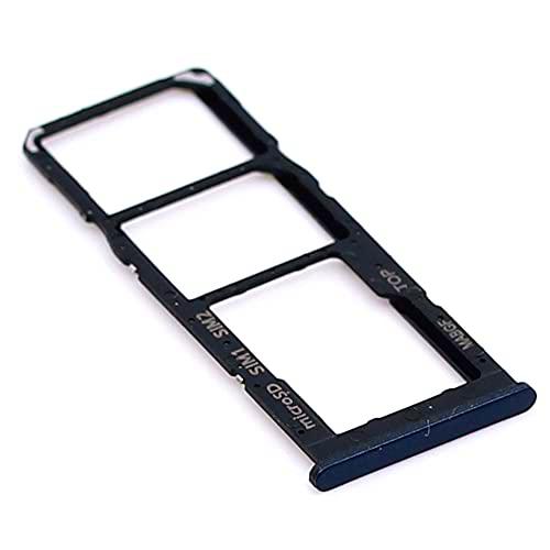 Soporte de Tarjeta SIM para Samsung Original para Samsung Galaxy M12 (M127F) Negro Bandeja de Tarjeta de Memoria Trineo con paño de Limpieza de Pantalla mungoo