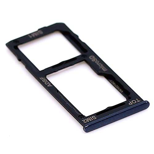 Soporte de Tarjeta SIM para Samsung Original para Samsung Galaxy A42 5G (A426B) Negro Bandeja de Tarjeta de Memoria Trineo con paño de Limpieza de Pantalla mungoo