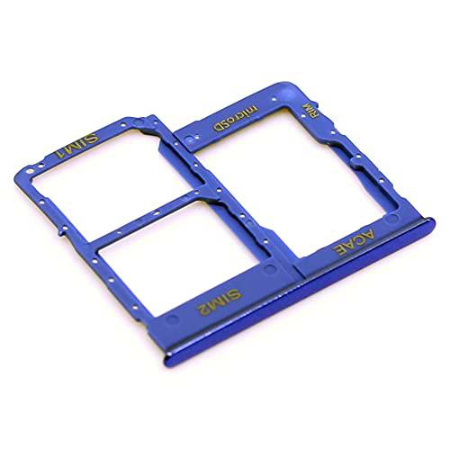 Soporte de Tarjeta SIM para Samsung Original para Samsung Galaxy A31 (A315F) Azul Bandeja de Tarjeta de Memoria Trineo con paño de Limpieza de Pantalla mungoo