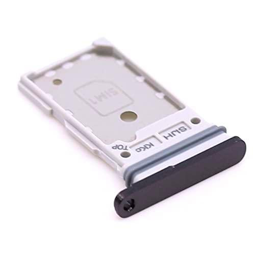 Soporte de tarjeta SIM para Samsung Original para Samsung Galaxy S22 Ultra (S908B) Bandeja de soporte negro con paño de limpieza de pantalla mungoo