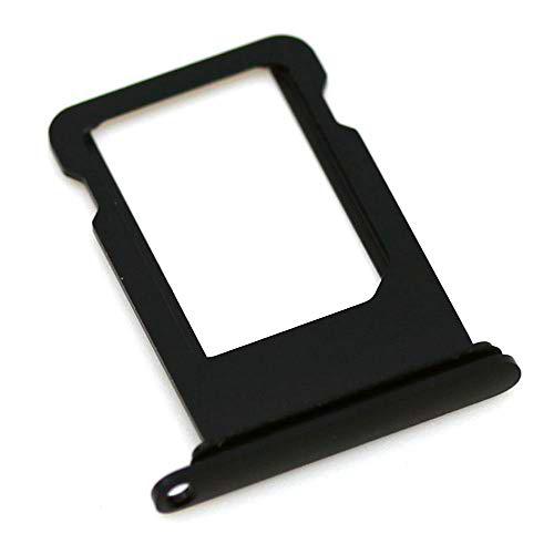 Soporte de tarjeta SIM compatible con Apple iPhone 7 Negro Brillante Bandeja de soporte deslizante con mungoo pantalla paño de limpieza