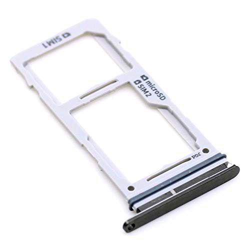 Soporte de Tarjeta SIM para Samsung Original para Samsung Galaxy S10 (G973F) Negro Bandeja de Tarjeta de Memoria Trineo con paño de Limpieza de Pantalla mungoo
