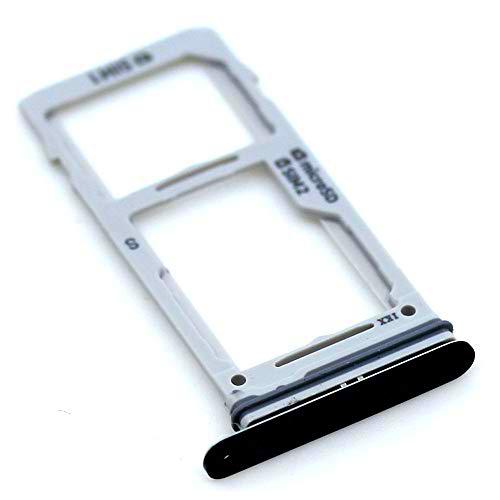 Soporte de Tarjeta SIM para Samsung Original para Samsung Galaxy S9 (G960F) Negro Bandeja de Tarjeta de Memoria Trineo con paño de Limpieza de Pantalla mungoo