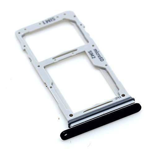 Soporte de Tarjeta SIM para Samsung Original para Samsung Galaxy S10 Lite (G770F) Negro Bandeja de Tarjeta de Memoria Trineo con paño de Limpieza de Pantalla mungoo