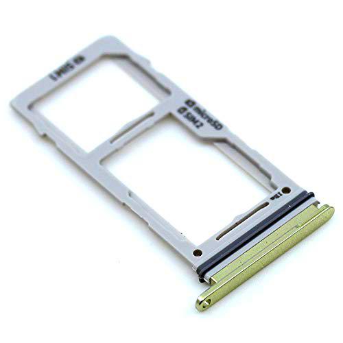Soporte de Tarjeta SIM para Samsung Original para Samsung Galaxy S10e (G970F) Amarill Bandeja de Tarjeta de Memoria Trineo con paño de Limpieza de Pantalla mungoo