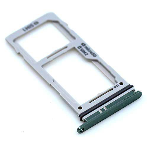 Soporte de Tarjeta SIM para Samsung Original para Samsung Galaxy S10 Plus (G975F) Verde Bandeja de Tarjeta de Memoria Trineo con paño de Limpieza de Pantalla mungoo