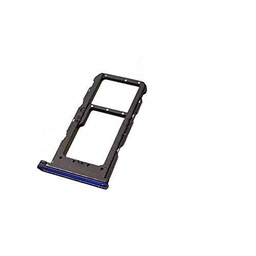 Para Huawei P Smart Plus / Nova 3I INE-LX2 Soporte adaptador ranura SIM carro bandeja porta compartimento nano SIM SIM 1 + compartimento memoria micro SD o tarjeta SIM2 (azul)