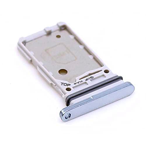 Soporte de Tarjeta SIM para Samsung Original para Samsung Galaxy S21 Ultra (G998B) Plateado Bandeja de Tarjeta de Memoria Trineo con paño de Limpieza de Pantalla mungoo