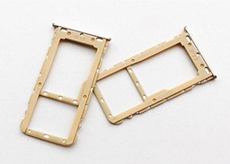 Compatible con Xiaomi Redmi 5 (5.7) MDG1 Dual Soporte Adaptador SLOT SLITTA Porta Nano SIM SIM1 TRAY Carrito porta tarjeta bandeja + ALLOGGIO para MEMORIA MICRO SD o SIM2 (oro dorado)