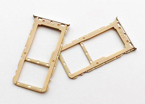 Compatible con Xiaomi Redmi 5 (5.7) MDG1 Dual Soporte Adaptador SLOT SLITTA Porta Nano SIM SIM1 TRAY Carrito porta tarjeta bandeja + ALLOGGIO para MEMORIA MICRO SD o SIM2 (oro dorado)