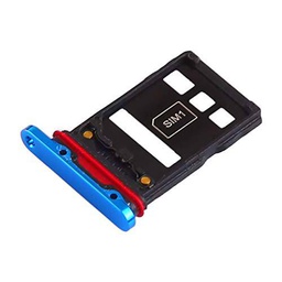 Try Tray - Bandeja de repuesto para tarjeta Nano de una sola tarjeta SIM y ranura para ranura para tarjeta de crédito compatible con Huawei P30 Pro VOG-L29" (azul)