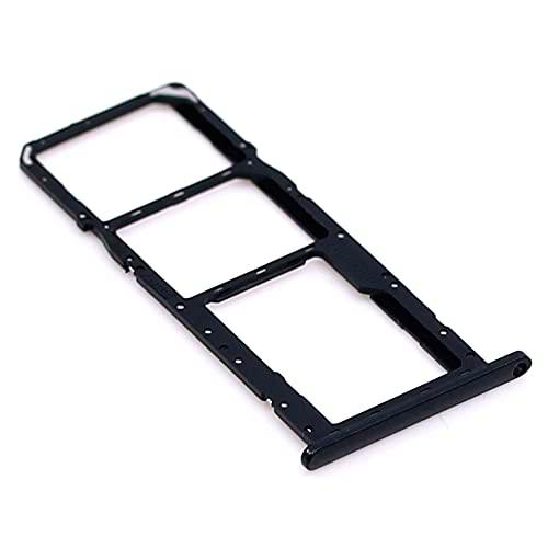 Soporte de Tarjeta SIM para Samsung Original para Samsung Galaxy M11 (M115F) Negro Bandeja de Tarjeta de Memoria Trineo con paño de Limpieza de Pantalla mungoo
