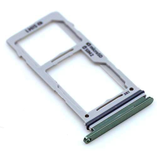 Soporte de Tarjeta SIM para Samsung Original para Samsung Galaxy S10e (G970F) Verde Bandeja de Tarjeta de Memoria Trineo con paño de Limpieza de Pantalla mungoo