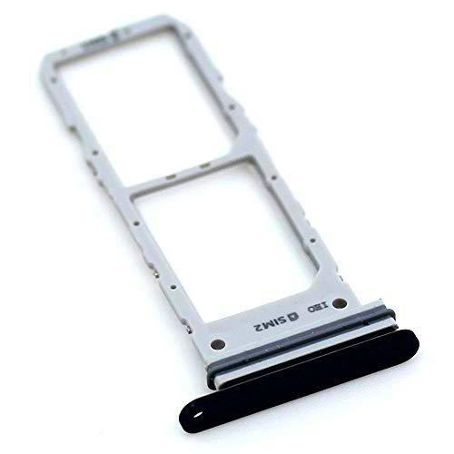 Soporte de Tarjeta SIM para Samsung Original para Samsung Galaxy Note 10 (N970F) Negro Bandeja de Tarjeta de Memoria Trineo con paño de Limpieza de Pantalla mungoo