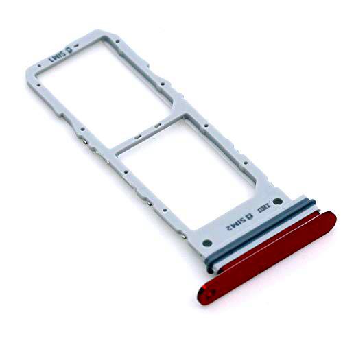 Soporte de Tarjeta SIM para Samsung Original para Samsung Galaxy Note 10 (N970F) Roja Bandeja de Tarjeta de Memoria Trineo con paño de Limpieza de Pantalla mungoo