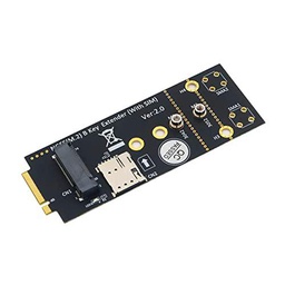 RUSWEST Adaptador M.2(NGFF) Key B con Ranura SIM para MóDulo 3G/4G/5G Compatible con Tarjeta Nano SIM y TamañO de Tarjeta 3042/3052 Tipo M.2 Key B