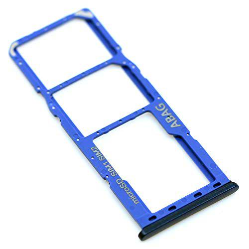 Soporte de tarjeta SIM para Samsung Original para Samsung Galaxy A21s (A217F) Azul bandeja de tarjeta de memoria trineo con paño de limpieza de pantalla mungoo